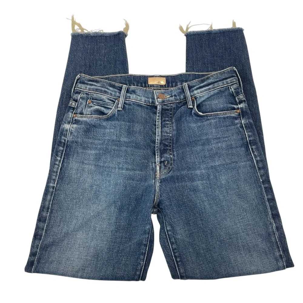 MOTHER The Stunner Fray Jeans 27 Blue